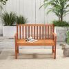 2-Seat Patio Wood Bench with Cozy Armrests and Backrest