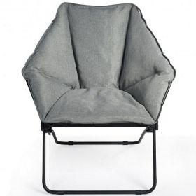 Oversized Foldable Leisure Camping Chair with Sturdy Iron Frame