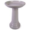 Beige Taupe Cream Ceramic Outdoor Garden Pedestal Birdbath