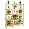 Multifunctional Bamboo Shelf Flower Plant Display Stand