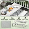 6 Feet Picnic Table Bench Set with HDPE Tabletop for 8 Person
